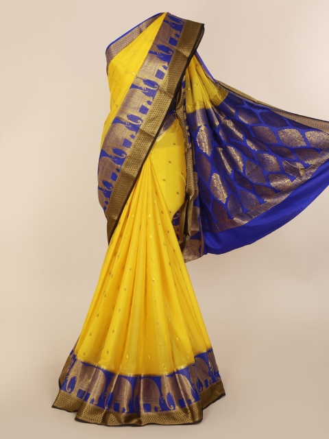 

Pothys Yellow Woven Design Pure Silk Saree