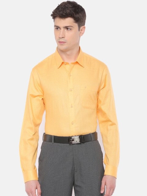 

RAMRAJ COTTON Men Yellow Regular Fit Solid Formal Shirt