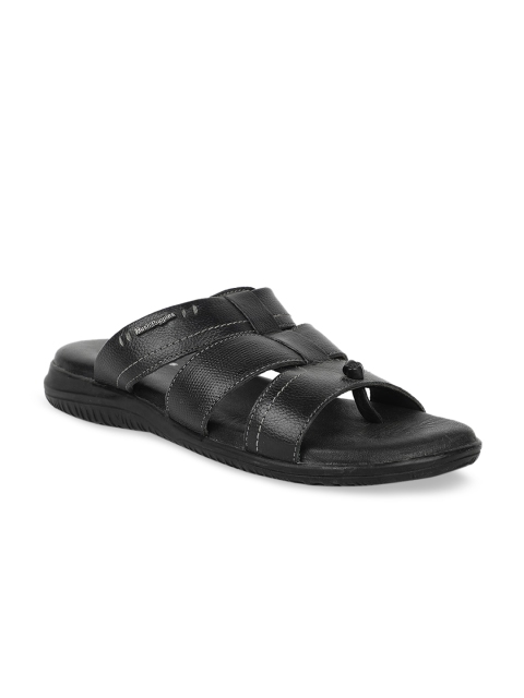 

Hush Puppies Men Black Leather Comfort Sandals