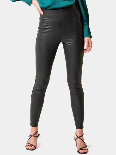 

Forever New Women Black Solid Skinny Fit Treggings
