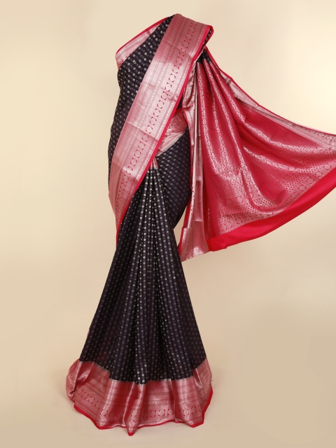 

Pothys Violet & Pink Pure Silk Woven Design Mysore Silk Saree
