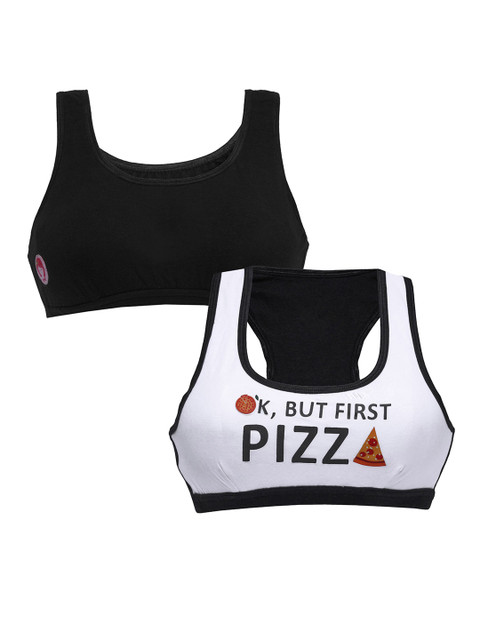 

DChica Girls Pack of 2 Non-Wired Non Padded Beginners Sports Bras DCBRDC6460/xxs, Multi