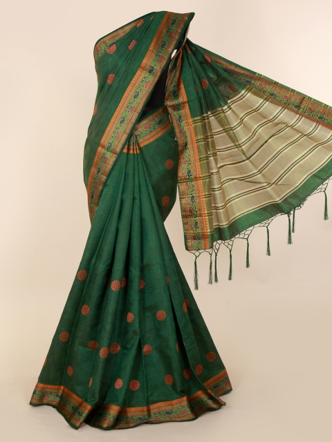 

Pothys Green Embroidered Art Silk Saree