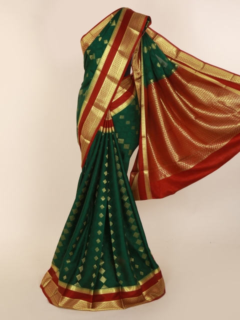 Pothys Green Woven Design Pure Silk Saree