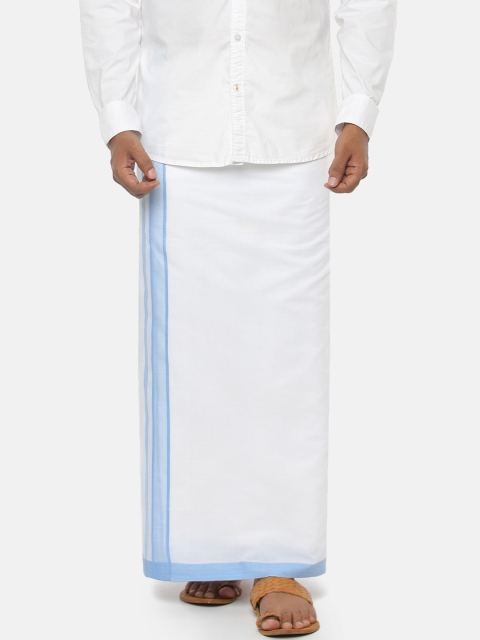 

RAMRAJ COTTON Men White Solid Dhoti