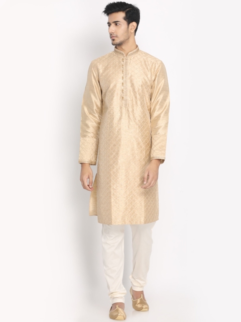 

Manyavar Men Gold-Toned Embroidered Kurta with Pyjamas