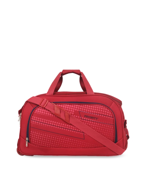 

Priority Unisex Red Printed Duffel Bag