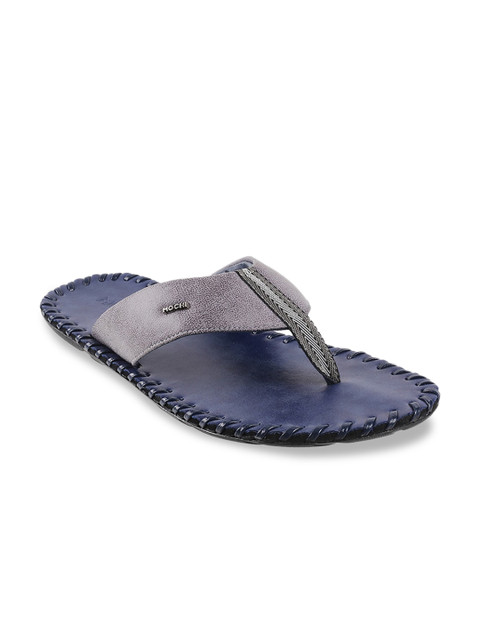 

Mochi Men Grey Solid Comfort Sandals