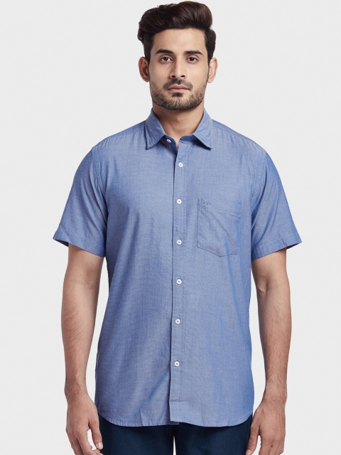 

ColorPlus Men Blue Tailored Fit Solid Casual Shirt