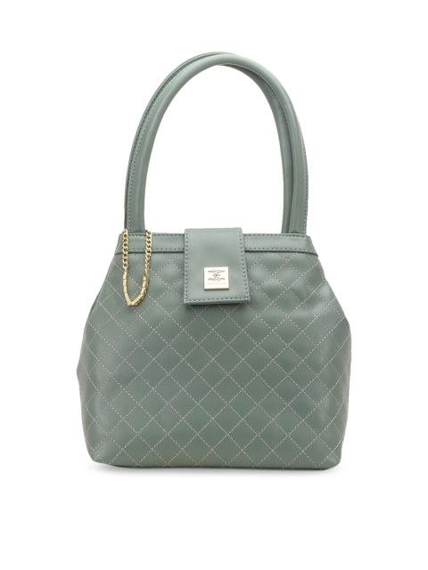 

ESBEDA Olive Green Self Design Handheld Bag