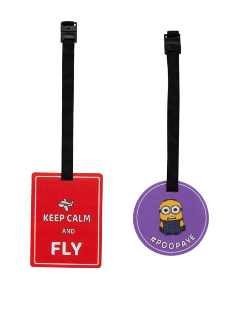 

Vdesi Set of 2 Purple & Red Printed Luggage Tags