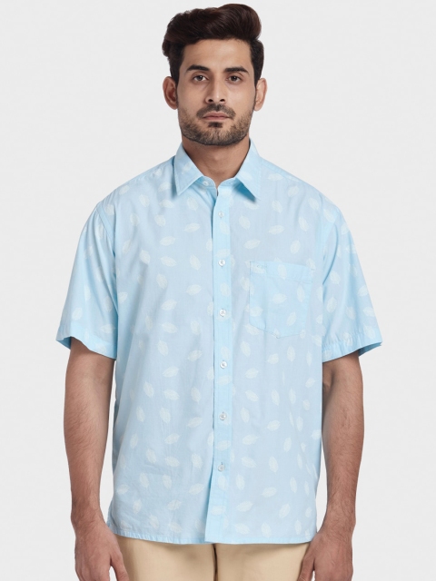

ColorPlus Men Blue & White Regular Fit Printed Casual Shirt