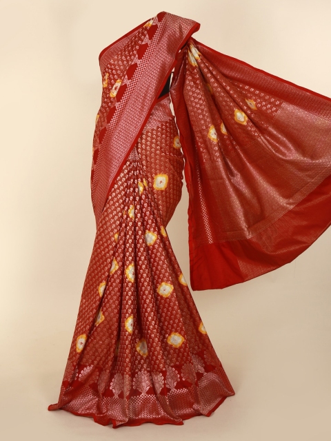 

Pothys Maroon & Gold-Toned Cotton Blend Woven Design Saree