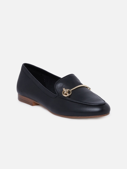 

ALDO Women Black Solid Horsebit Loafers