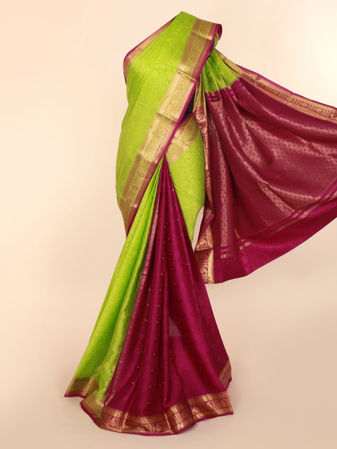 

Pothys Green Woven Design Pure Silk Saree