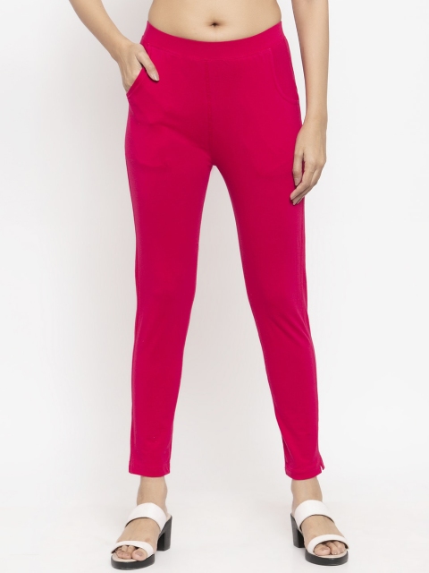 

NEUDIS Women Magenta Solid Skinny Fit Treggings