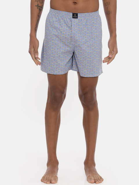

IMYOUNG Men Blue & White Printed Boxers IMYBXRPK111A