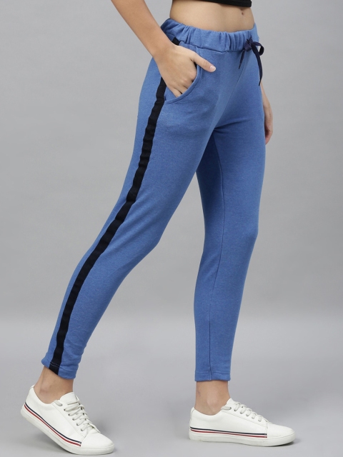 

Kryptic Women Blue Solid Slim-Fit Track Pant