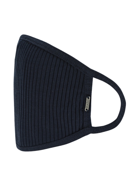 

Kazo Women Navy Blue Textured Reusable 2-Ply Protective Outdoor Ribbed Jersey Mask