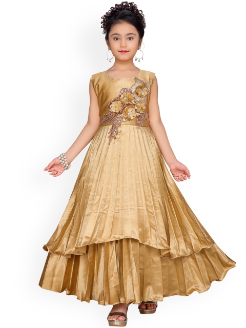 

Aarika Girls Gold-Toned Embellished Maxi Dress