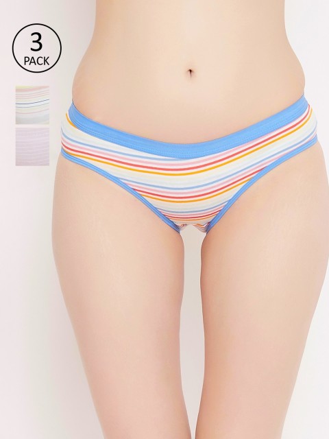 

ALIZA Women Pack Of 3 Striped Hipster Briefs PANTY_MULTI.S_511896, Blue