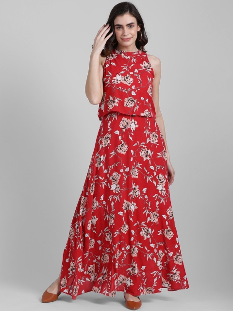 

Zink London Women Red Printed Maxi Dress