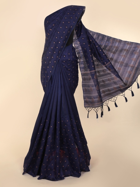 

Pothys Navy Blue Woven Design Art Silk Saree