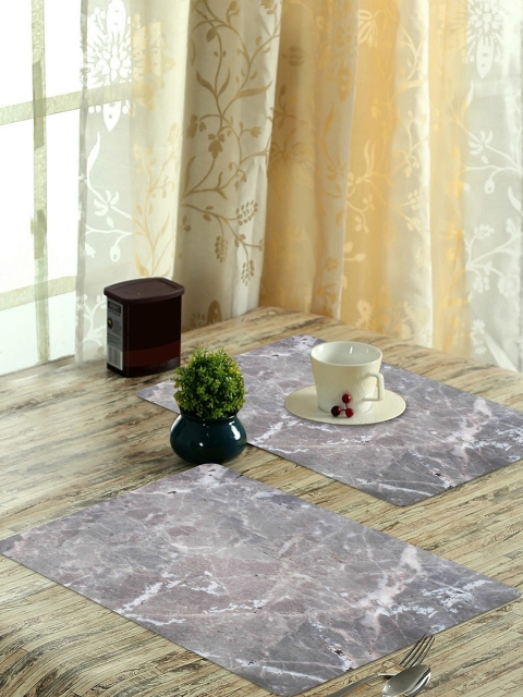 

OBSESSIONS Set Of 6 Grey Printed Idyll Embossed Vinyl Table Mats