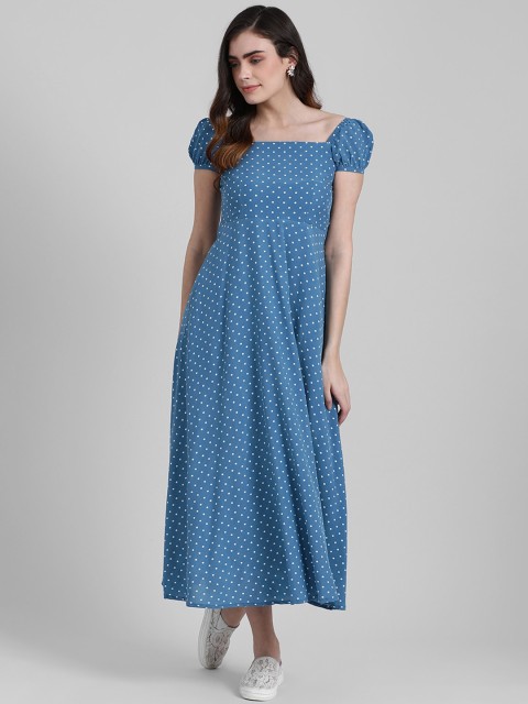 

Zink London Women Blue Printed Maxi Dress