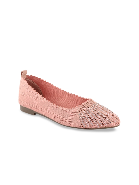 

Shoetopia Women Peach-Coloured Embellished Ballerinas