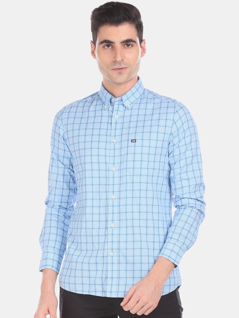 

Arrow Sport Men Blue Regular Fit Checked Casual Shirt