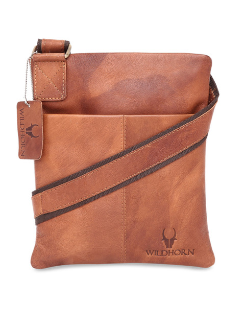 

WildHorn Men Tan Brown Solid Genuine Leather Messenger Bag