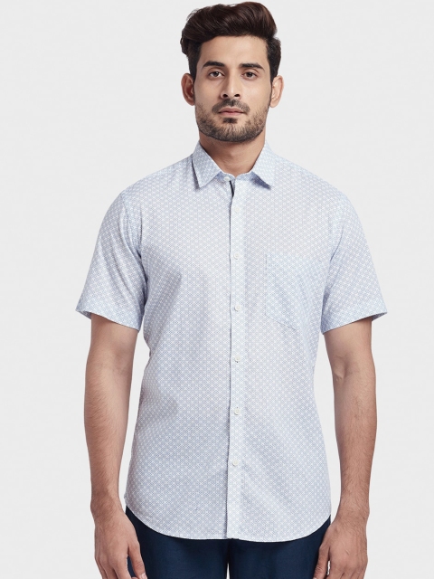 

ColorPlus Men Blue Tailored Fit Printed Casual Shirt