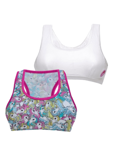 

DChica Girls Pack of 2 Non-Wired Non-Padded Beginner Sports Bras DCBRDC6457/xxs, Pink