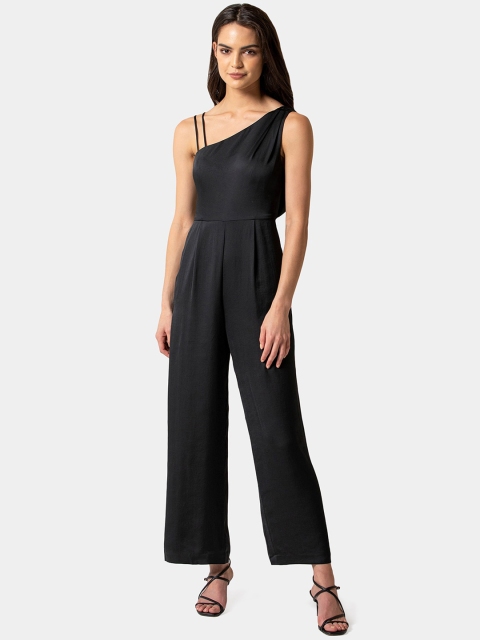

Forever New Women Black Solid Katerina Petite Satin Jumpsuit