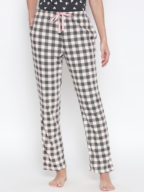 

Dreamz by Pantaloons Women Pink & Grey Checked Lounge Pants