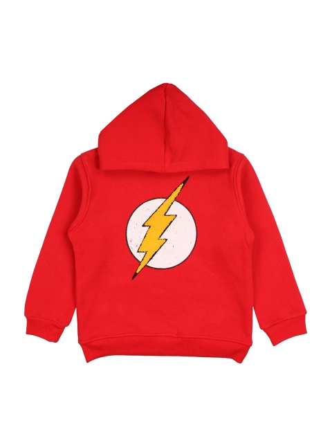 

Lil Lollipop Unisex Kids Red Flash Self Design Hooded Sweatshirt