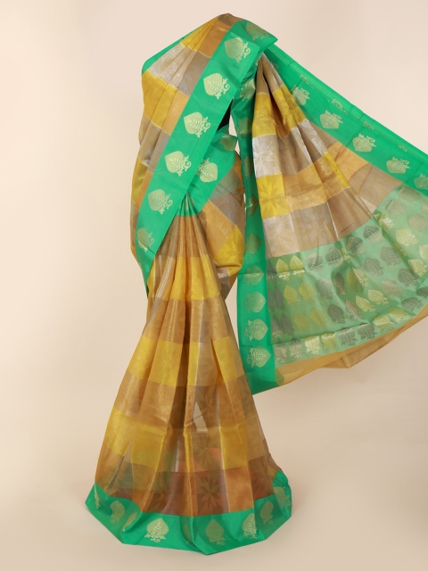 

Pothys Multicoloured Checked Cotton Blend Saree, Multi