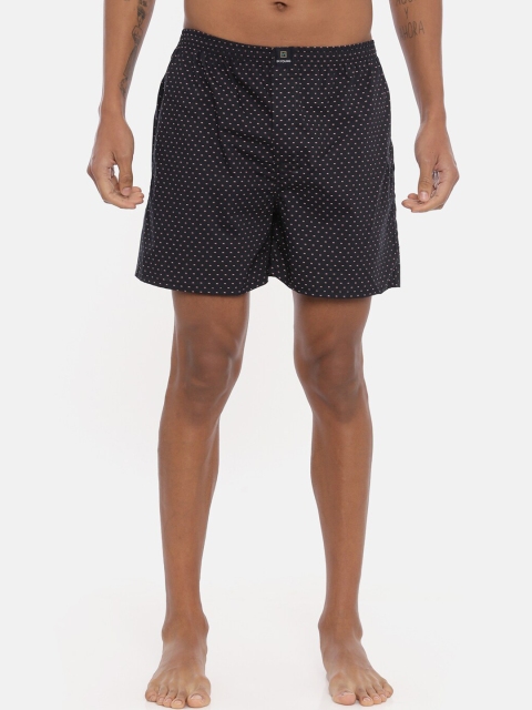 

IMYOUNG Men Navy Blue & White Printed Boxers IMYBXRPK117A