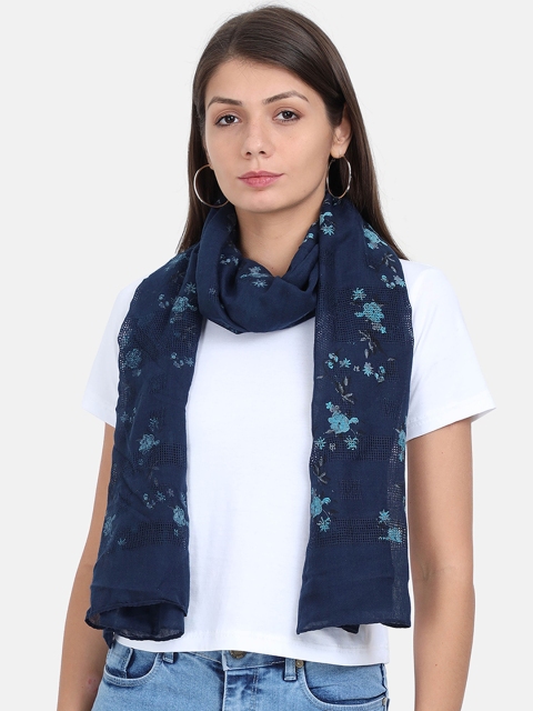 

FabSeasons Women Navy Blue & Blue Printed Scarf