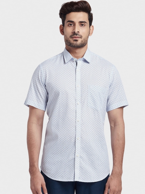 

ColorPlus Men Blue & White Tailored Fit Printed Casual Shirt
