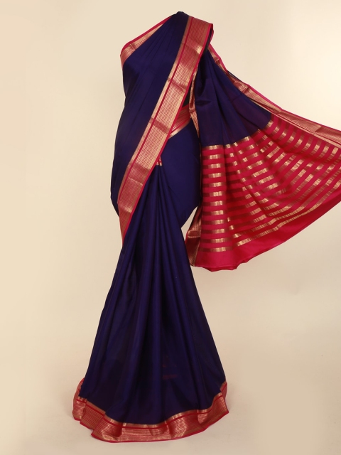 

Pothys Violet Solid Pure Silk Saree