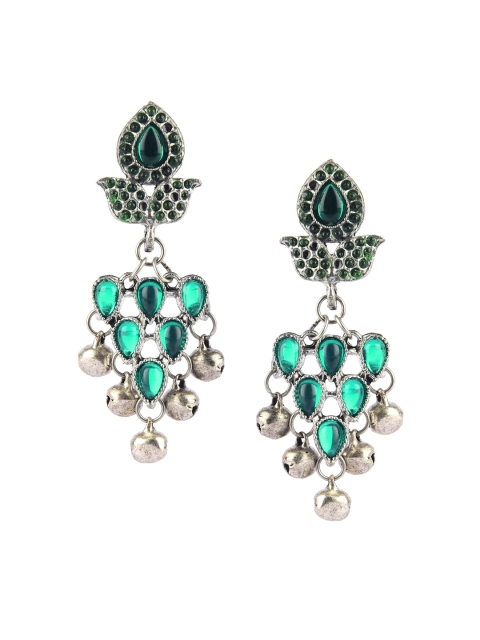 

DESI COLOUR Green Contemporary Drop Earrings