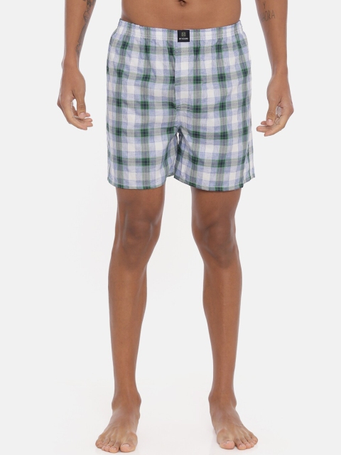 

IMYOUNG Men White & Grey Checked Boxers IMYBXRPK113A