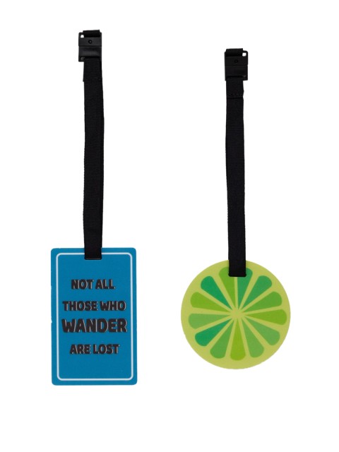 

Vdesi Set of 2 Green & Blue Printed Luggage Tags