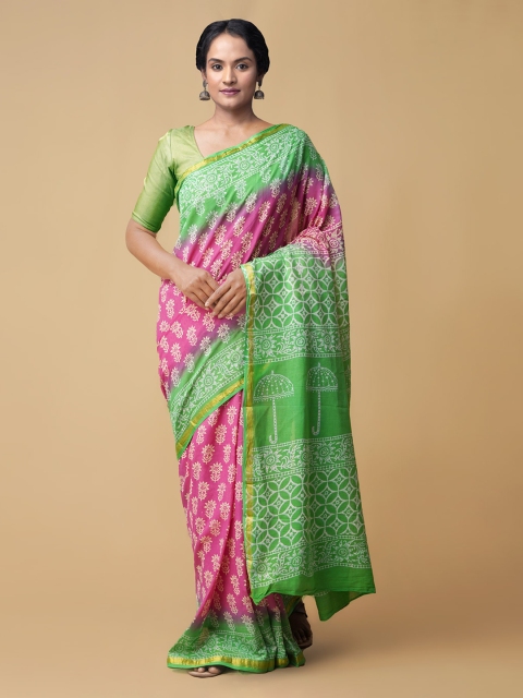 

Unnati Silks Pink Printed Saree