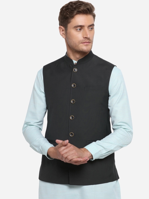 

JADE BLUE Men Black Solid Corduroy Modi Jacket