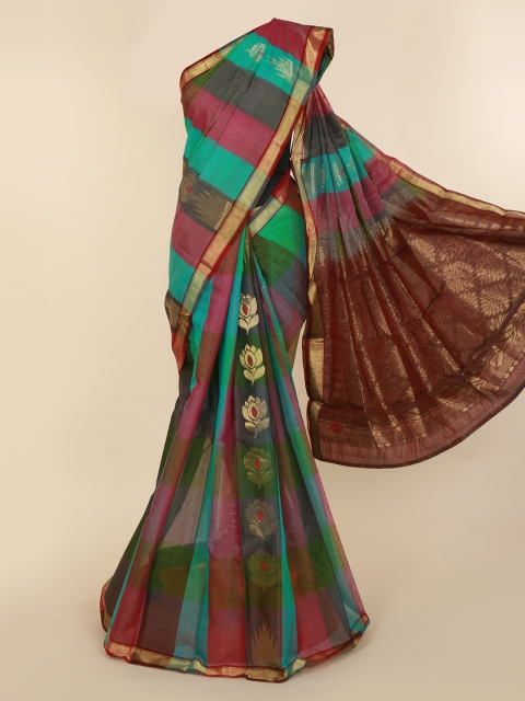 

Pothys Multicoloured Woven Design Silk Cotton Saree, Multi