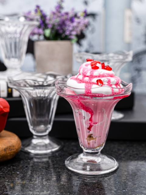 

GOODHOMES Transparent & BeigeSolid Glass Cups Set