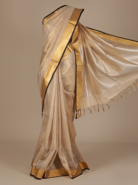 

Pothys Gold-Toned Solid Saree